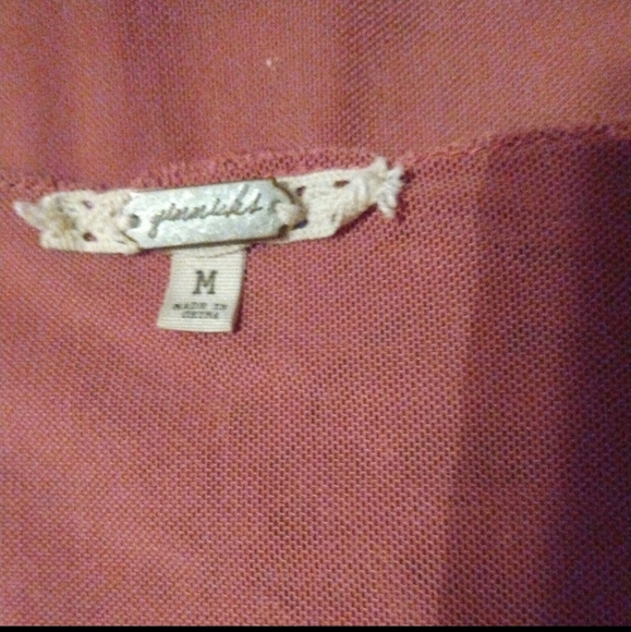 EUC Dusty Rose lace up top M - Picture 6 of 6